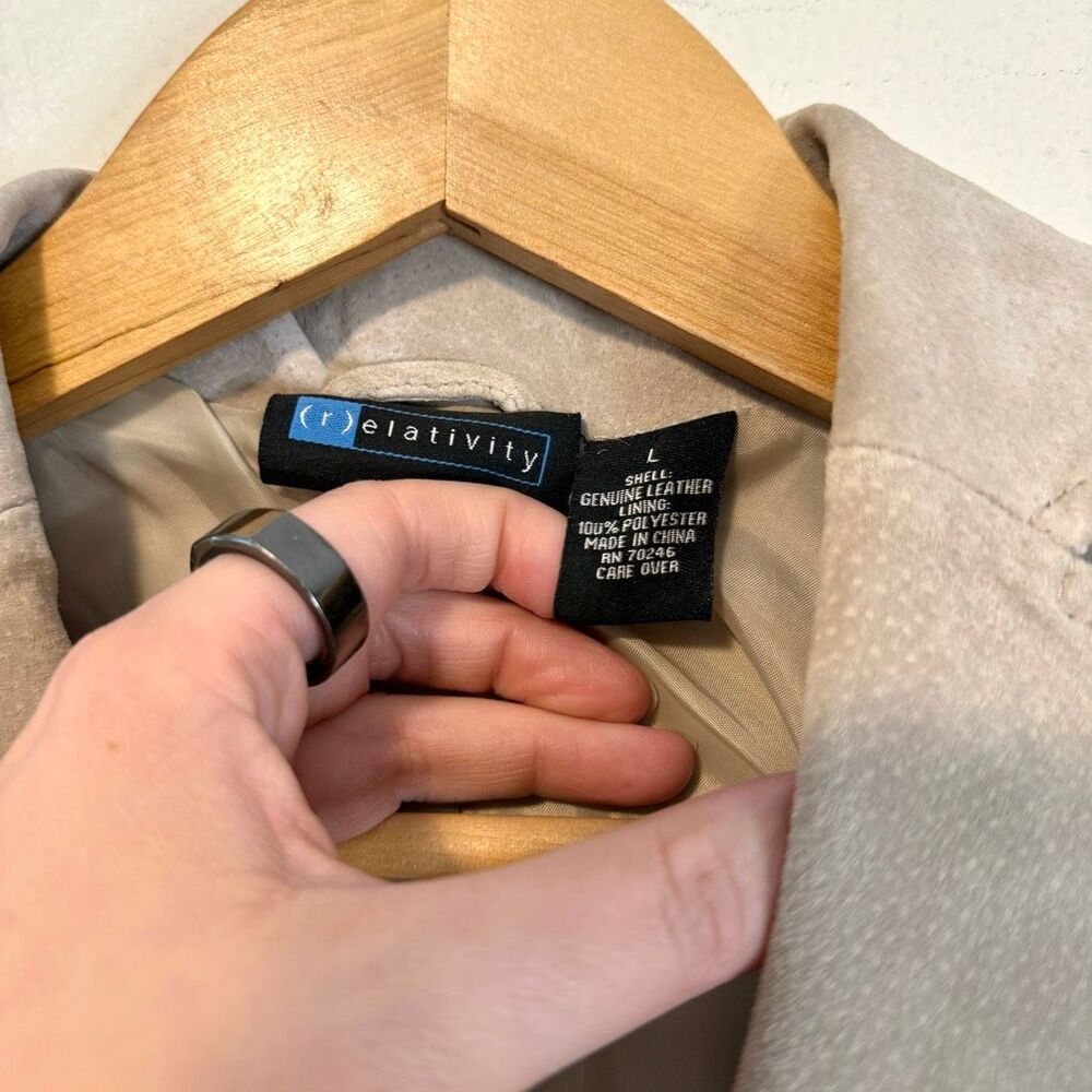 Relativity Suede Leather Jacket Size Large - image 4